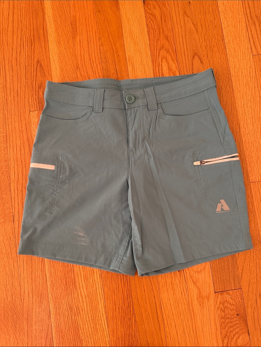 Eddie Bauer Teal Athletic Shorts with White Zippers